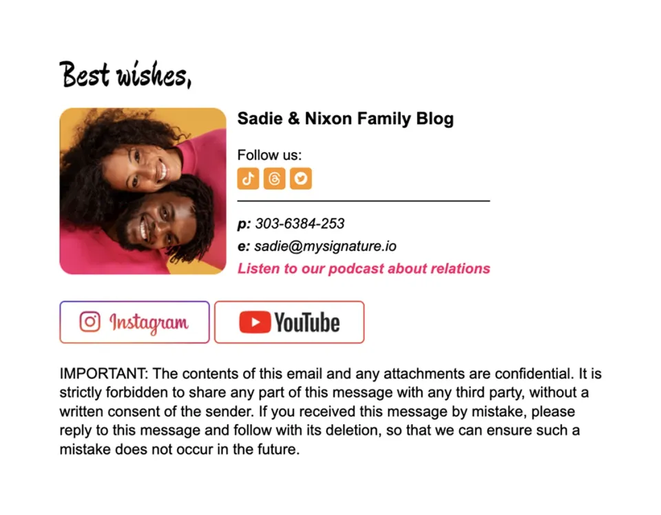 email signature for influencers and creators